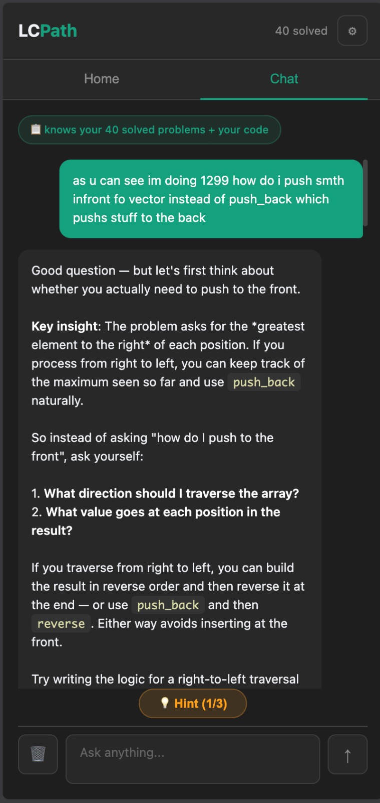 LCPath AI Coach Chat